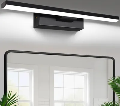 Produktbild von LED Spiegelleuchte Badwand 330°Drehbar Lampe Badezimmer,50cm 10W 1000LM Badezimmer Lampe Kühles Weiß Licht Wand Lampen für bad,Spiegellampen,Schminktisch Beleuchtung Schwarz