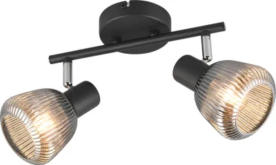 Produktbild von Trio Leuchten 2er Spot Tarifa E14 schwarz matt Metall/Glas
