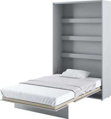 Immagine prodotto di Letto a parete Armadio letto BED CONCEPT BC-02 Verticale 120x200 GRIGIO OPACO Letto pieghevole a parete, armadio letto pieghevole Armadio con letto pieghevole integrato, incl. rete a doghe