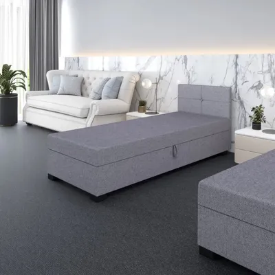 Obrázok produktu pre Čalúnená jednolôžková posteľ 90x195 LEJLA 1 - šedá