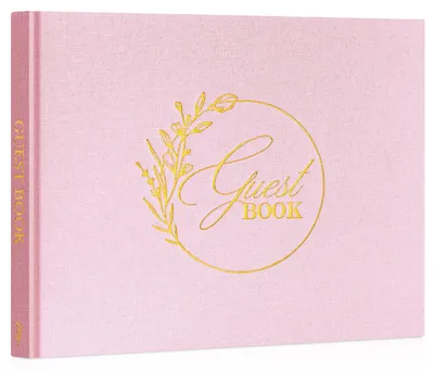Productafbeelding van Gastenboek voor bruiloft in wit - 108 pagina's, roze