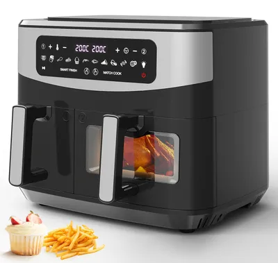 Produktbild von Heißluftfritteuse – 10 Liter, Dualzone – 2600W mit Touchscreen und Sichtfenster
