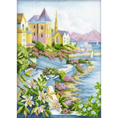 Produktbild von RTO Kreuzstich Set "Stadt am Meer" M248, Zählmuster, 25x35 cm