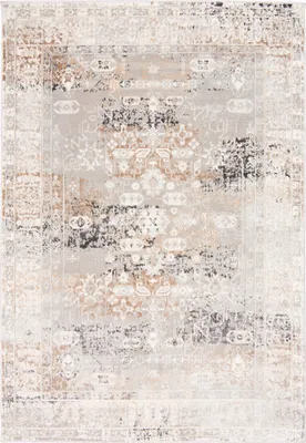 Produktbild von Mazovia Dywan Beżowy Orientalny Vintage - Salon, Sypialnia, Jadalnia, Biuro - Niskie Runo - Prostokąt - Tradycyjny Klasyczny, Szary - 80x150 cm