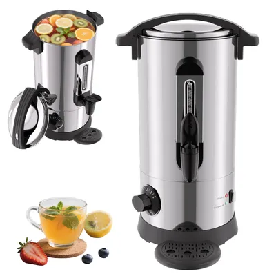 Produktbild von Vigevee Glühweinkocher 8 L, 1500 W, 304 Edelstahl, mit Tropfschale, Zapfhahn, Thermostat und Warmhaltefunktion
