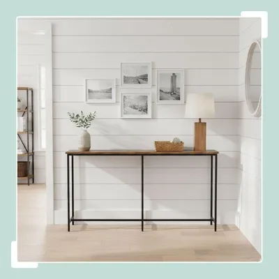 Produktbild von Industrieller Konsolentisch, 160 cm, Metall und Holz
