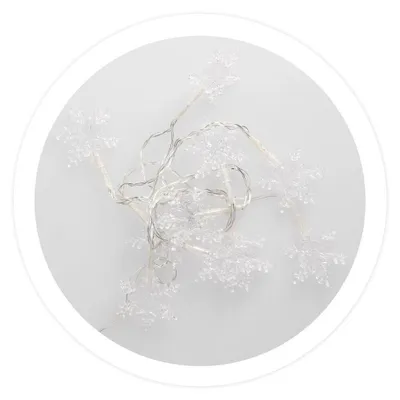 LED-Schneeflocken transparent 1,35 m kaltes Licht