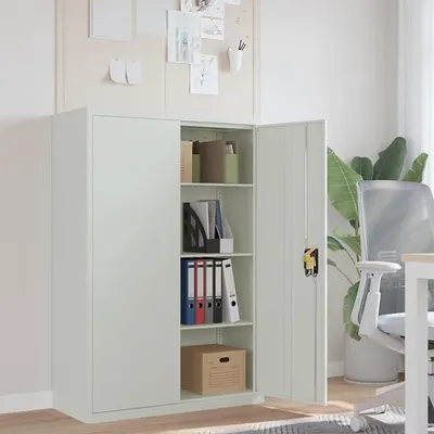 Produktbild von Aktenschrank 90×40×140 cm BüRoschrank Allzweckschrank HäNgeregistraturschrank Aktenschrank Mehrzweckschrank Stahl Grau