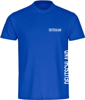 Produktbild von multifanshop Herren T-Shirt - Deutschland - Brust & Seite, blau, Größe XXL