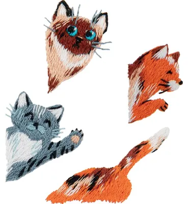 Immagine prodotto di Kit per ricamo a punto croce stampato, motivo "Gattini curiosi", circa 2x3 cm, fai da te