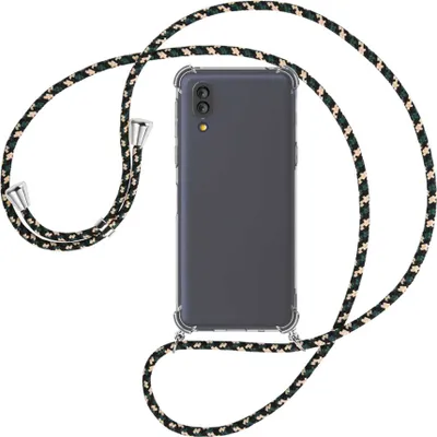 Produktbild von Handykette Backcover-Schutzhülle mit Band (Metall silberfarben) für Sharp Basio Active / Active 2nd - camouflage