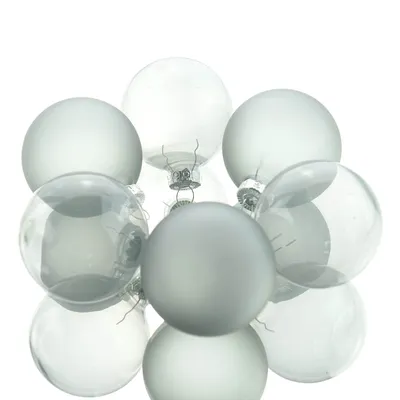 Produktbild von Christbaumkugeln Marble Grey grau transparent Ø 6 cm aus Glas - 6er Set