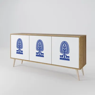 Immagine prodotto di Spacerebels cassettiera a 3 ante - credenza cassettiera - credenza alta - mobile armadio - soggiorno camera da letto - 57,5×164,5×42 (HxLxP)