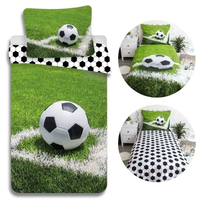 Produktbild von Fußballbettwäsche für Kinder, Baumwollbettwäsche 140cm x 200cm