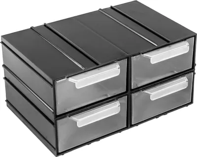 Obrázek produktu pro Skříň modulární s 4 zásuvkami police 23 x 13 cm plynule rozšiřitelný Kombinovaný modul průhledný