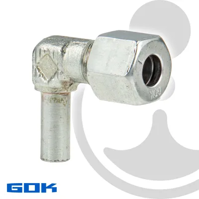 Produktbild von Schneidringverschraubung Typ EVW - 90° Winkel - Verschraubung Ø 8 mm Rohrstutzen x RVS, Stahl verzinkt, Schneidring Stahl