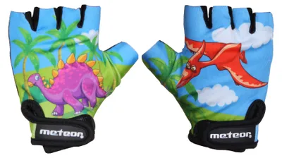 Obrázek produktu pro Dětské cyklistické rukavice Meteor Kids Dinosaur modrá, č. 4