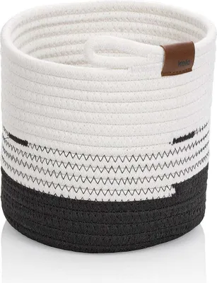 Produktbild von KELA Korb Hedda 18 cm Baumwolle/Polyester-Mix weiß-schwarz KL-24454
