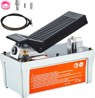 Zdjęcie produktu dla Pneumatyczna pompa hydrauliczna SucceBuy, 10 000 PSI, zbiornik 1/2 galona, wylot oleju NPT 3/8 cala, wlot NPT 1/4 cala, wąż 6,6 stopy, sterowana nożnie, idealna do maszyn szkieletowych, słupek pociągowy, wytrzymały materiał, kolor szary