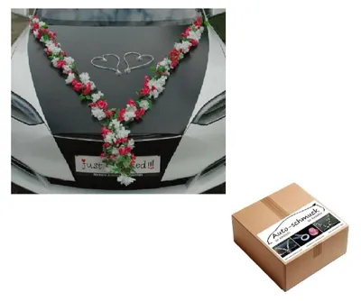 Blumengirlande Brautpaar rosa Orchidee Kamelie Auto-Deko
