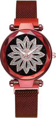 Produktbild von Elegante Magnetische Damenuhr Ornamento in Rot – Modern & Anpassbar KP5080