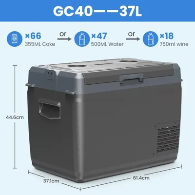 Produktbild von Auto Kühlbox Gefrierbox - Kompressor Kühlschrank 12 V - 37 l Volumen - -20 bis 20 °C - tragbare Camping Kühltruhe