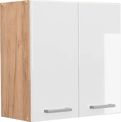 Produktbild von Vicco Hängeschrank R-Line, 60 cm, Weiß Hochglanz/Goldkraft Eiche