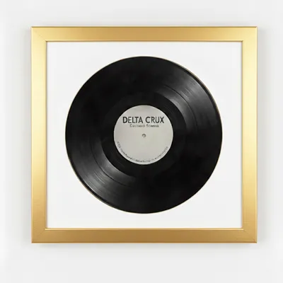 Image de K-Möbel Cadre pour disque vinyle Or 40x40cm avec passe-partout blanc - Germany - Cadre en bois véritable pour le vinyle