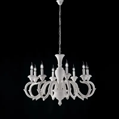 Produktbild von Fiorenza Shabby Chic Kronleuchter Weiß 8 Lichter E14
