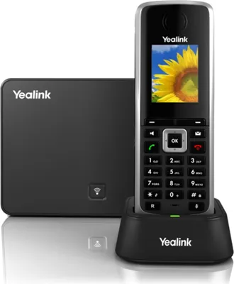 Produktbild von Yealink SIP-W52P Strahlungsarmes Schnurlostelefon mit Anrufbeantworter, Farbdisplay, Rufnummernanzeige, Freisprechfunktion, DECT
