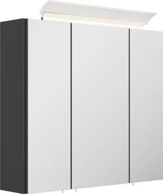 Produktbild von Spiegelschrank 70cm, Gäste Bad, 3 Türen Badschrank mit LED Leuchte