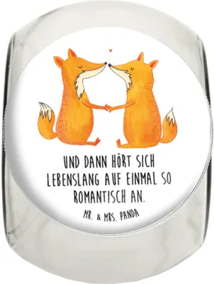 Produktbild von Mr. & Mrs. Panda Kaffeedose Füchse Liebe L 870ml - Weiß - Geschenk, Fuchs, Fox, Ehemann, Süßigkeitenglas, Ehefrau, Dekoglas, Lebensmittelbehälter, Teedose