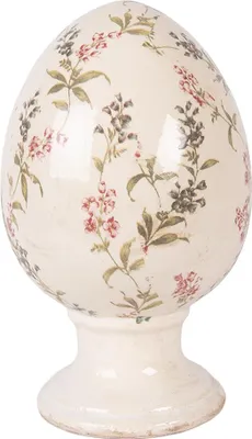 Produktbild von Clayre & Eef Dekorationsfigur Ei Ø 15x24 cm Beige Keramik