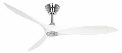 Image de Ventilateur de plafond à basse consommation avec télécommande Eco Airscrew 152 cm Chrome / Blanc mat