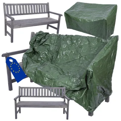 Produktbild von MODO24 Gartenbank Holz, 3-Sitzer, Schutzhülle PVC, Friesenbank, Parkbank, Massivholz, 90x154x70 cm, Grau Imprägniert, MIRA