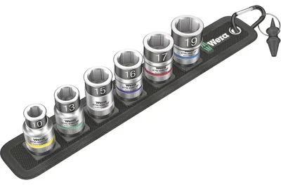 Produktbild von Wera Belt C 1, Steckschlüssel-Satz, 1/2", Metrisch, 6 Kopf/Köpfe, 10,13,15,16,17,19 mm, 285 mm