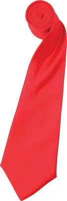 Image de Cravate en satin Premier pour homme, unie (2 pièces/paquet) RW6934 (taille unique) (rouge fraise)