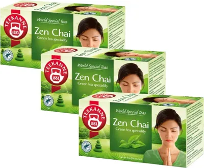 Produktbild von Teekanne Zen Chai Grüner Tee Mango Zitrone 3x 20 Teebeutel - Grüntee im Beutel