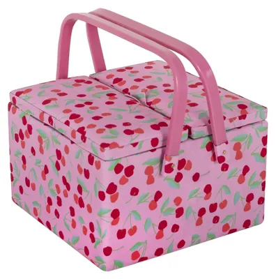 Image de Boîte de rangement spacieuse pour loisirs créatifs, idéale pour les travaux de couture, avec deux couvercles et compartiments pour accessoires