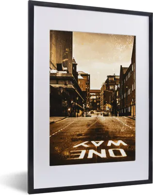 Produktbild von MuchoWow® MuchoWow® Gerahmtes Poster Straßen - Gold - Stadt 30x40 cm - Poster mit zchwarzem Bilderrahmen - Wandposter Schlafzimmer