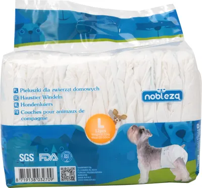 Produktbild von Hundewindeln für Hündinnen - Rüdenwindeln mit dehnbarem Bund Passend für Taille,12 Pack, L,49*33cm