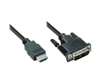 Produktbild von HDMI 19pol Stecker auf DVI-D 18+1 Stecker Anschlusskabel 2m, Good Connections®