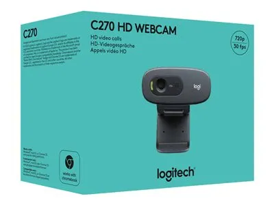 Zdjęcie produktu dla Logitech C270 HD Webcam - Kamera internetowa - kolorowa - 1280 x 720 - 720p - audio - USB2.0 - dla edukacji (960-001381)