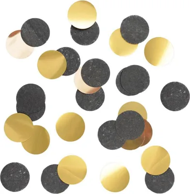 Produktbild von Konfetti schwarz-gold, 2,5 cm Durchmesser