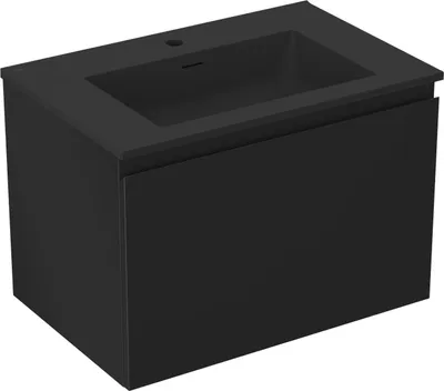 Zdjęcie produktu dla Mexen Orio szafka łazienkowa 70 cm z umywalką Otis, 1 szuflada, czarna mat - 91A10-07047-1-BF71-W18M71