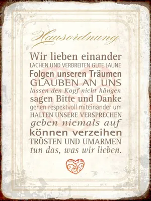 Produktbild von vianmo Holzschild 40x30 cm Hausordnung Haus