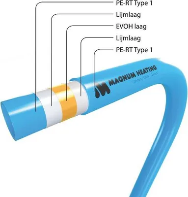 Immagine prodotto di Tubo universale per riscaldamento a pavimento in PE-RT a 5 strati, 16x2 mm, KOMO, rotolo da 120 metri