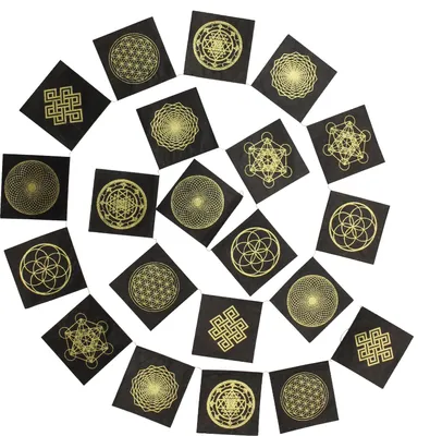 Produktbild von Gebetsfahne – Fahne – Heilige Geometrie – schwarz – Papier – ca. 10,5 x 10,5 cm