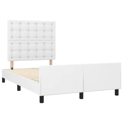 Produktbild von vidaXL Bettgestell ohne Matratze Weiß 120x190 cm Kunstleder
