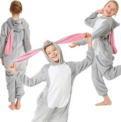 Zdjęcie produktu dla Piżama dziecięca królik onesie kigurumi ciepła prezent zapinana 134-140